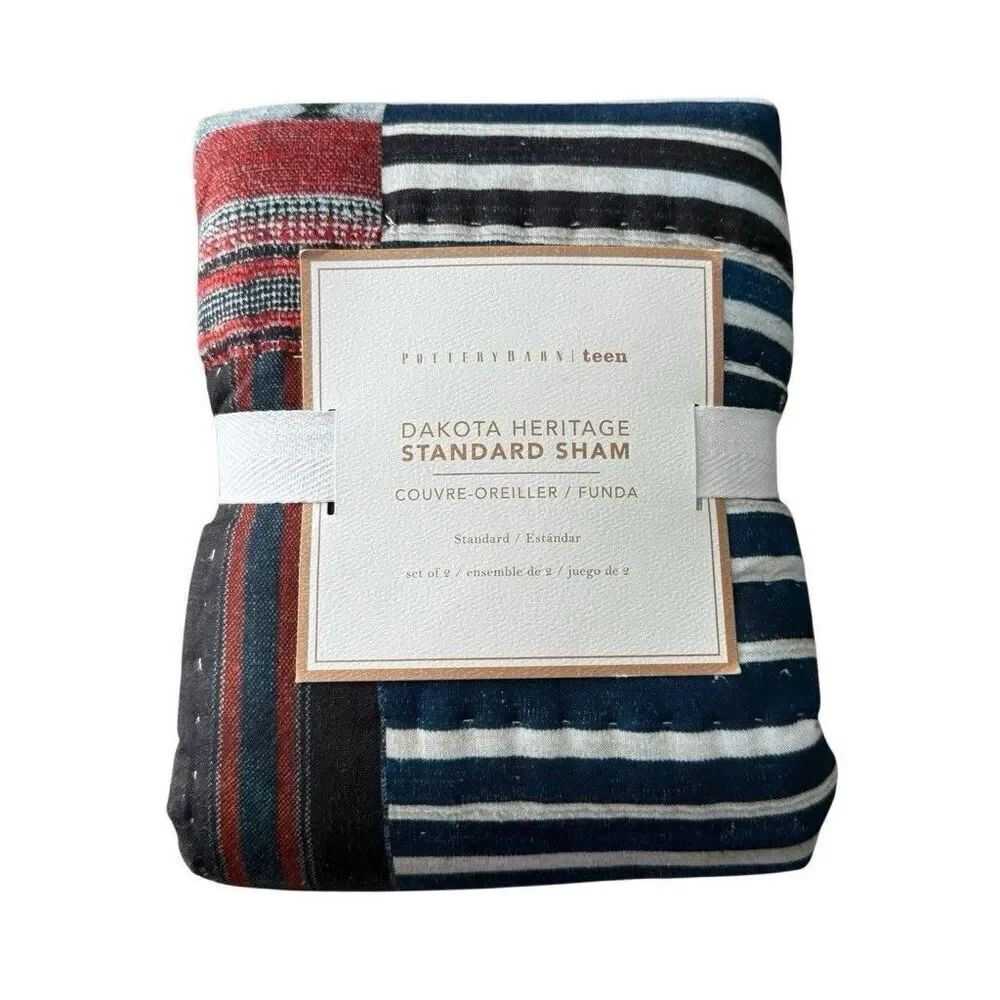 Pottery Barn TEEN Dakota Heritage Standard Shams Set of 2 New